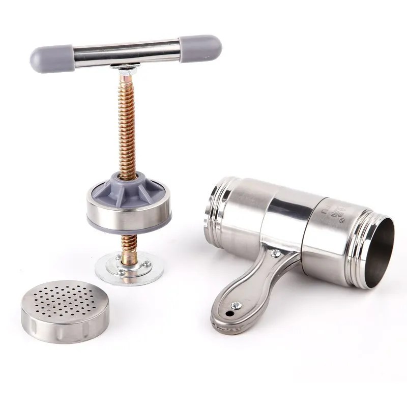 Household Stainless Steel Manual Pasta Machine Hand Pressure Noodle Machine Noodle Maker With 5 Different Molds Makers