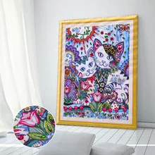 Diamond Painting Diy Shaped Diamond Cat Bright Diamond Handmade Diy Material Package Living Room Decoration