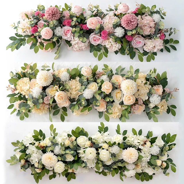 Rose Artificielle Blanche de Luxe, 100cm, Fleurs de Centre de Table de Mariage, Toile de Fond, Arches Murales, Décor Floral de Scène de ix 4