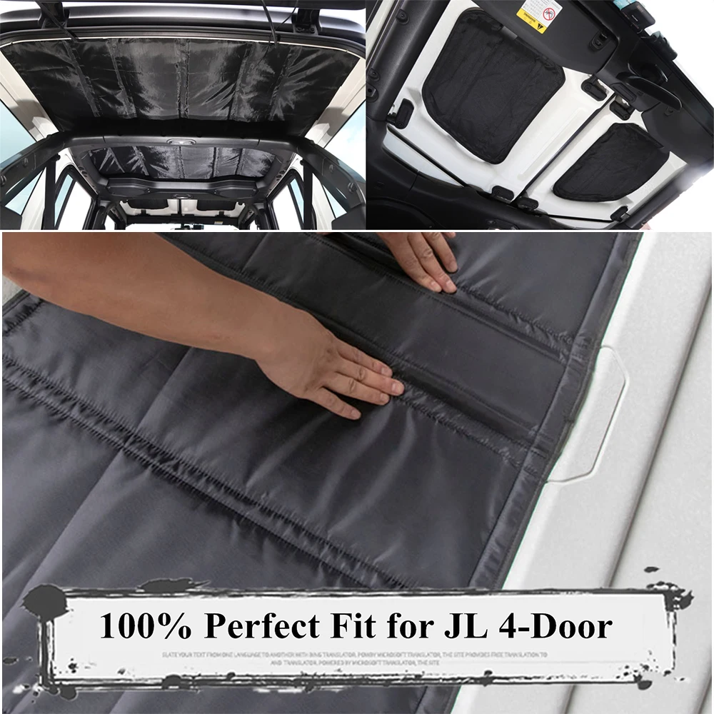 Car Roof Heat Insulation Cotton for Jeep Wrangler JL 2018- 4-door Soundproof Insulation Cover Pad Interior Accessories