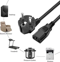 1.5M 3M 5M 10M สายไฟ AC EU 3-PRONG Plug Connector ทองแดงลวด PC แล็ปท็อปสายชาร์จสําหรับหม้อหุงข้าวคอมพิวเตอร์โฮสต์ 6