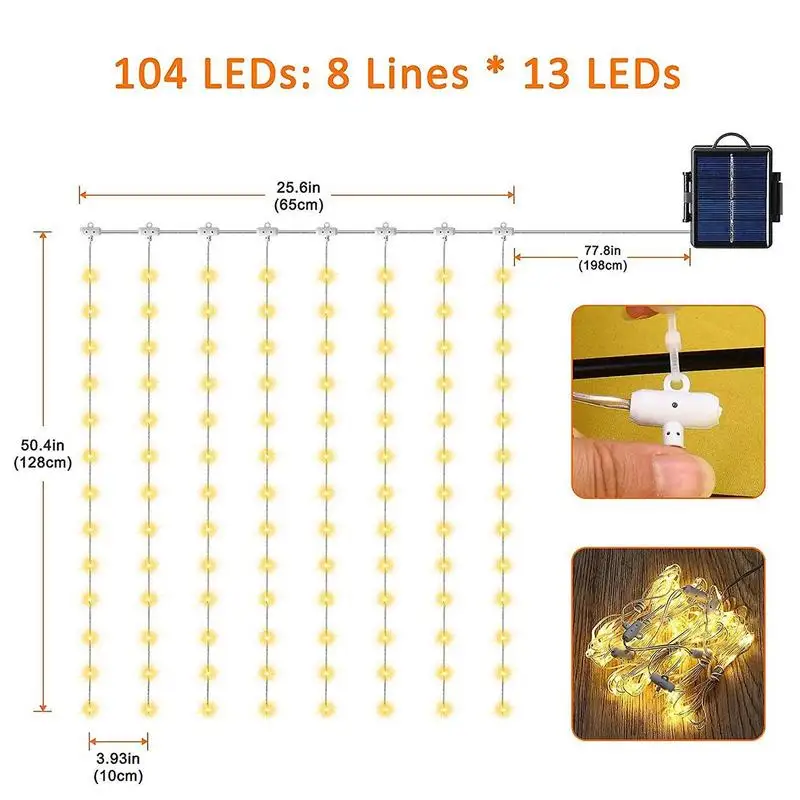 Solar LED Lighted Patio Umbrella Cantilever Hanging Umbrella with 8 Brightness Modes Outdoor Decors Camping Tent Lamp Light