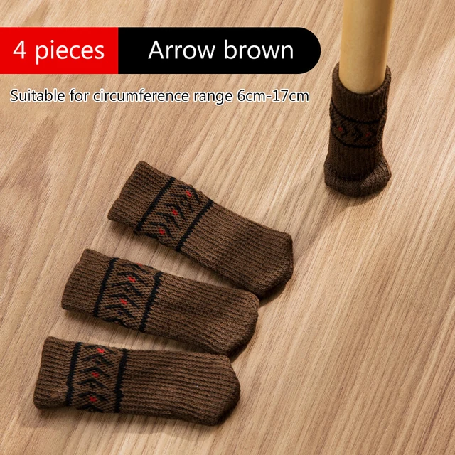 4/16 Pieces Furniture Table Foot Cover Mute Non-slip Mat Table and Chair Foot Pad Foot Cover Cat Claw Knitted Socks 4pcs H