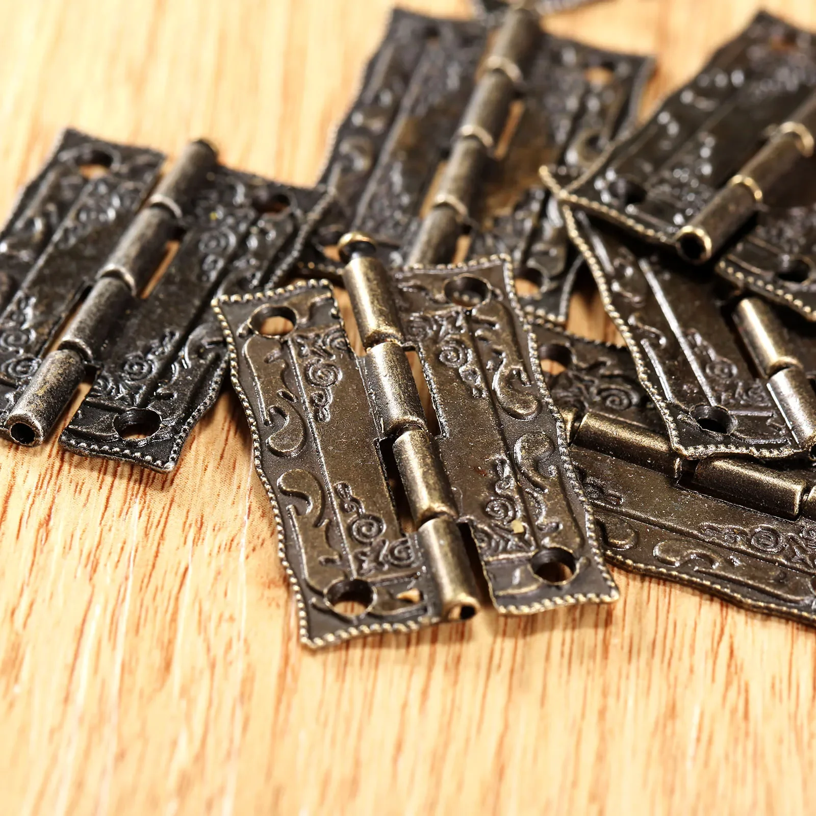 Antique Bronze Cabinet Door Hinge DIY Box Furniture Hinges With Screws 4 Holes Home Accessory 36*23mm 10pcs furniture hinge cabinet door hinges cabinet hinges
