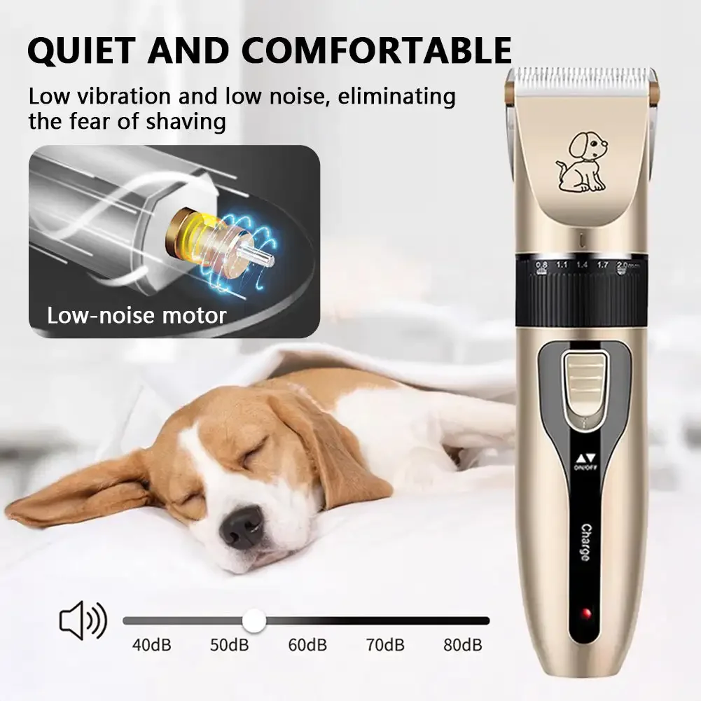 USB Rechargeable Pet Hair Clipper Professional Low Decibel Dog Trimmer Cat Shaver Animal Haircut Machine for Pets