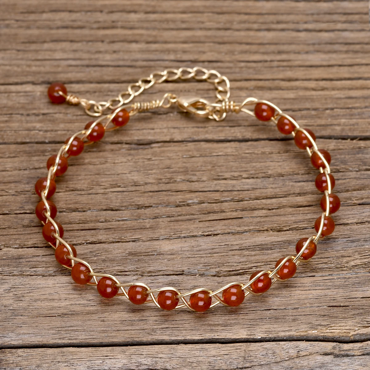 Red agate protection bracelet with clasp