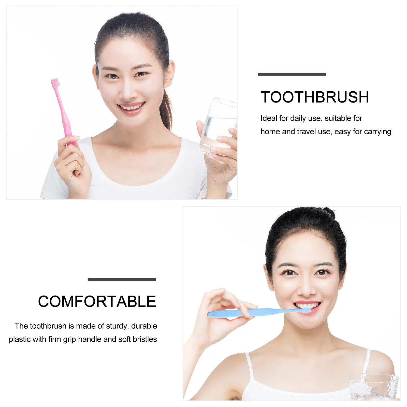 2Pcs Interspace Tuft 칫솔 컴팩트 치간 브러쉬 여행용 휴대용 견고한 그립 핸들 효율적인 청소