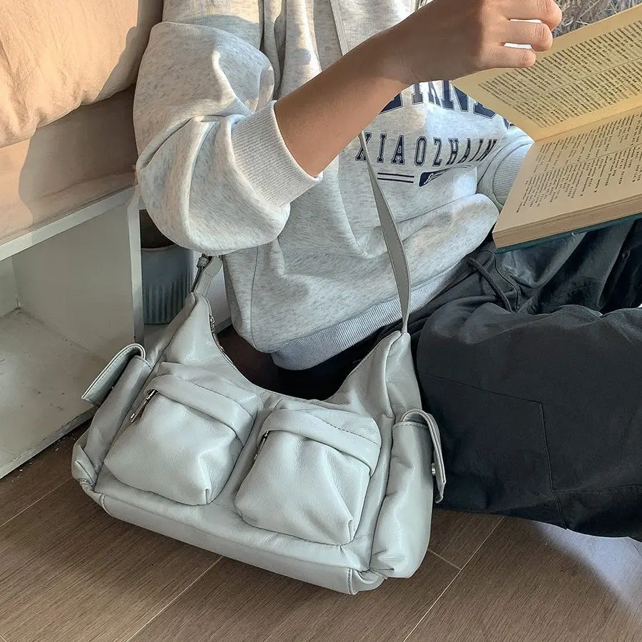 Shoulder Bags for Women 2023 High Quality Solid big PU Leather Crossbody Female Luxury Messenger Bag Fashion Saddle Bag New