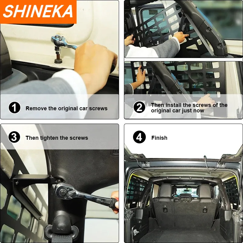 SHINEKA Rear Racks For Jeep Wrangler JL 2018 2019 2020 2021-2023 Car Trunk  Shelf Storage Bracket Luggage Racks Shelf Accessories - AliExpress
