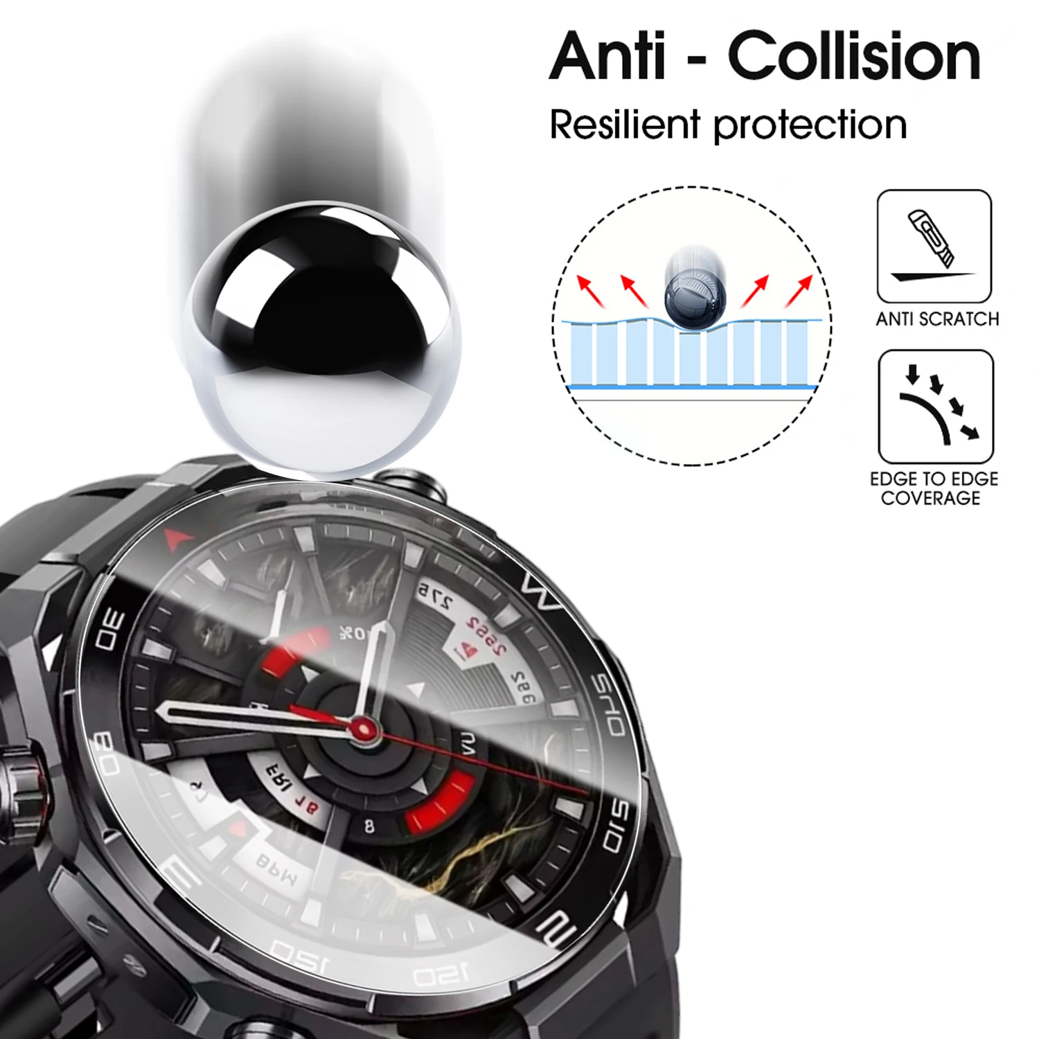 Screen Protectors for Huawei Watch Ultimate 2  Tempered Glass Easy to Install for Huawei Ultimate2 HD Hardness Protective Films