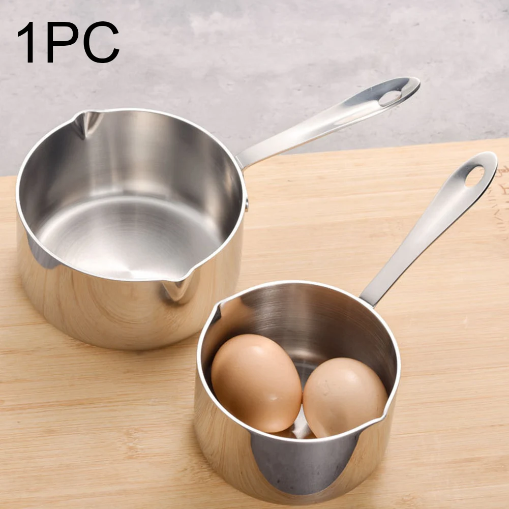 Enamel Milk Pan with Pour Spout Saucepan Cookware with Wooden Handle  Handheld Butter Warmer for Soup Milk Heating Coffee Kitchen - AliExpress