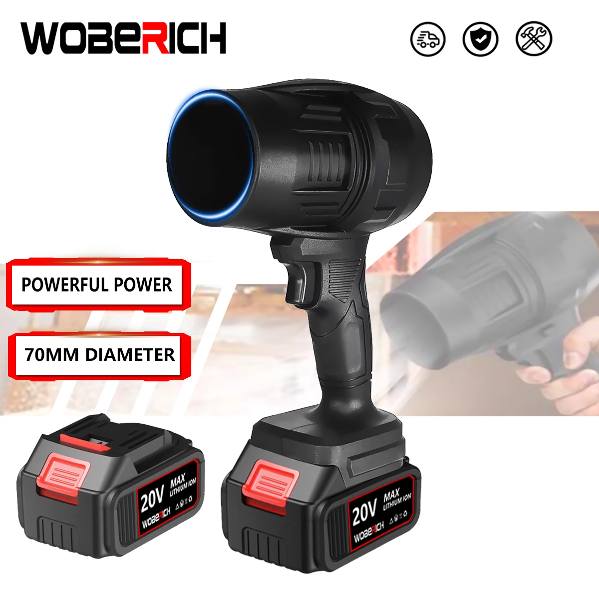 Турбовентилятор с литиевым усиленным выдуванием листьев, ручной мини-вентилятор для сушки волос высокой мощности