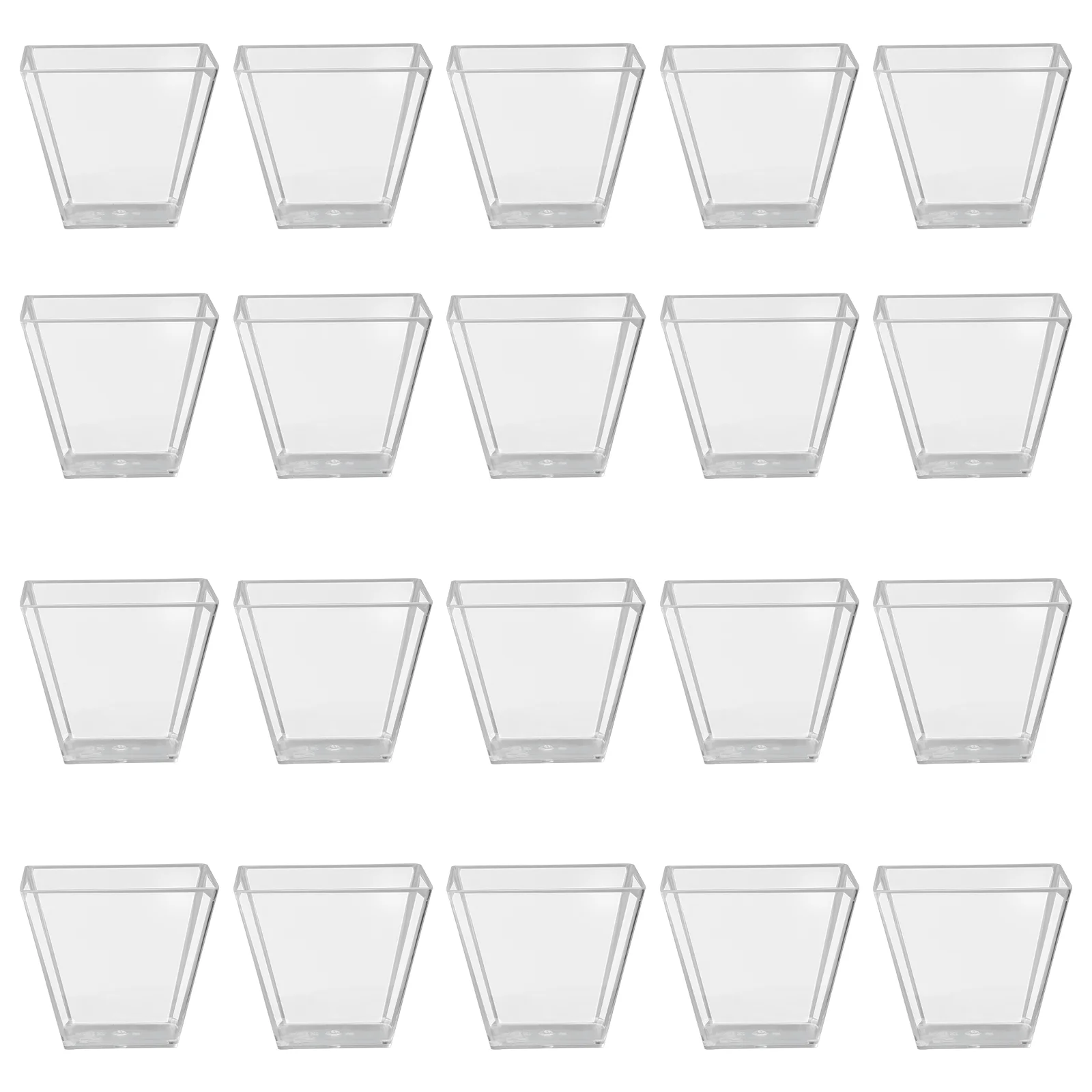

50/100pcs Disposable Plastic Portion Cups Transparent Trapezoidal Food Container For Jelly Yogurt Mousses Dessert