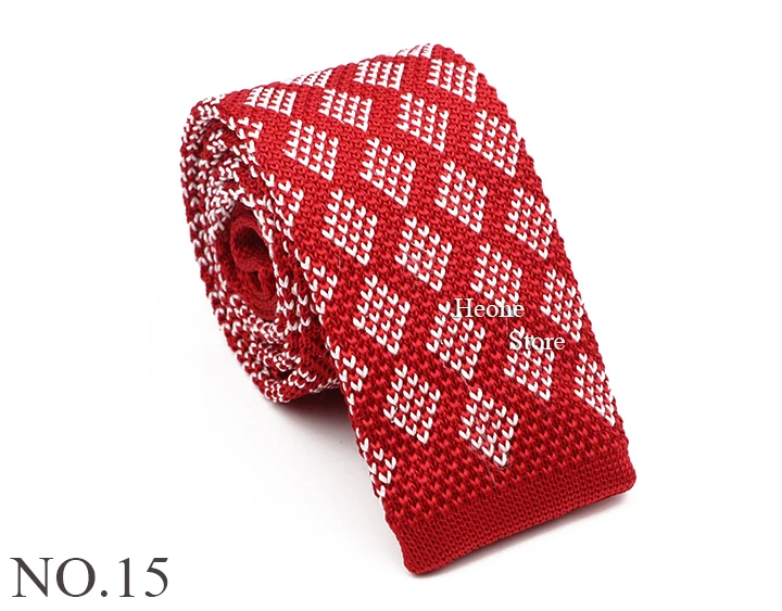 Neuheit Chic Gestrickte Krawatten Für Männer Frauen Rot Grün Grau Gewebte Krawatte Plaid Geometrische Muster Dünne Schlanke Schmale Winter Krawatte – Detail 16