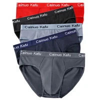 3pcs Men Brief Plus Size Men Underwear Panties Male Breathable Comfortment Panty Letter Decoration Sexy Red Underpant Size L-5XL 1