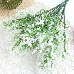 Artificial Lavender Bouquet - 35cm Decorative Floral Arrangement - 3Bundles (White)