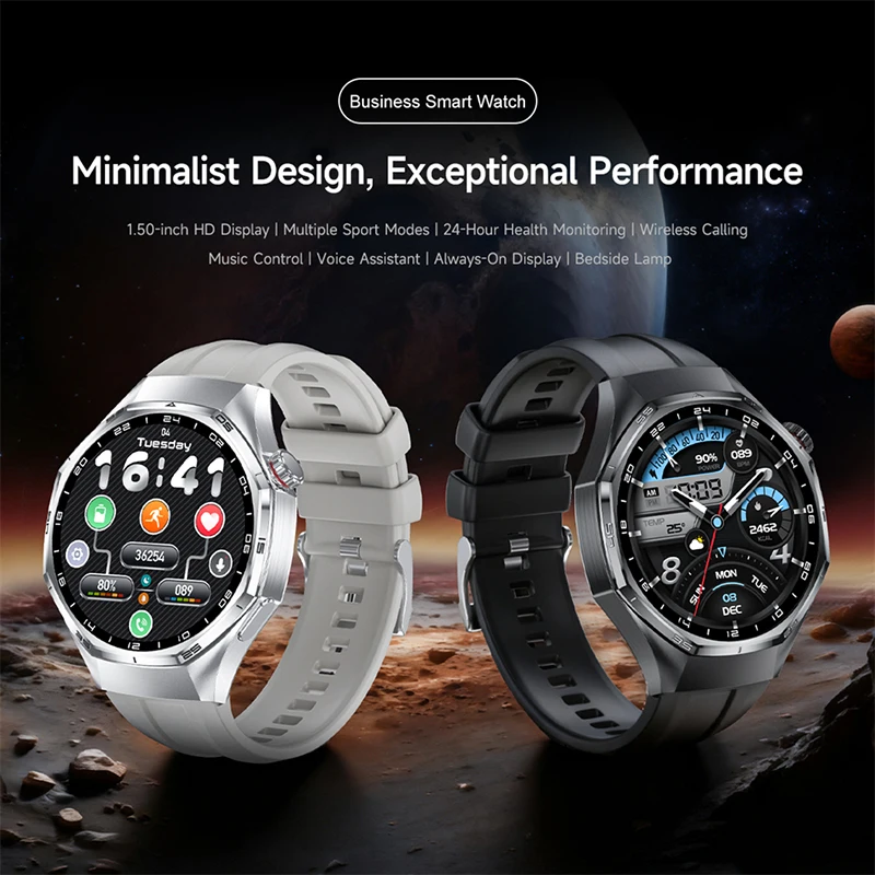 GPS Sports SmartWatches Man AMOLED HD Screen GPS Tracking Waterproof NFC Smart Watch Women Heart Rate Monitoring BT Call Watch