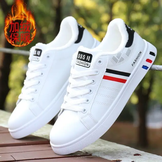 2021 Men's Casual Shoes Lightweight Breathable Men Shoes Flat Lace-Up Tenis Masculino Men Sneakers White Vulcanized Travel Shoes plush