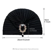 Women Luxury Diamonds Divas Stretchable Turban Head Wrap Hat Female Muslim Indian Hat Bandana Chemo Cap African Hat Headwear 2