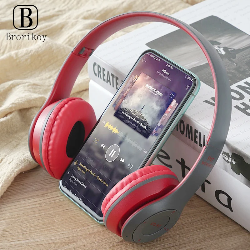 Cuffie Senza Fili Vivavoce Cuffie Con Cancellazione Del Rumore Scheda Di Memoria Auricolare Cuffie P47 Cuffie Bluetooth Per Iphone Huawei