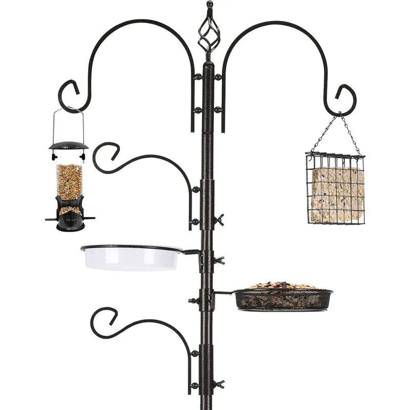 Bird Feeding Station Kit Bird Feeder Pole Wild Bird Feeder Hanging Kit Planter Hanger Multi Feeder Hanging 2