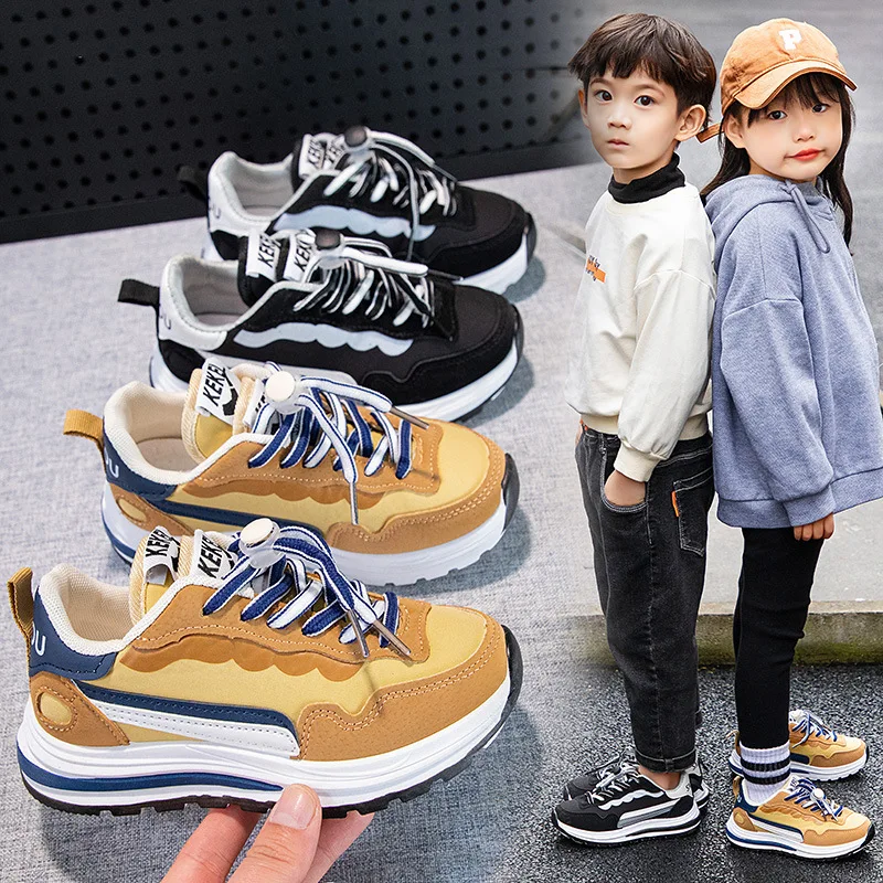 4-10y Kids Sneakers for Toddlers Girl Shoes Fashion Flats for Boys 2022 Spring New Arrival Black,Yellow,YY885 1