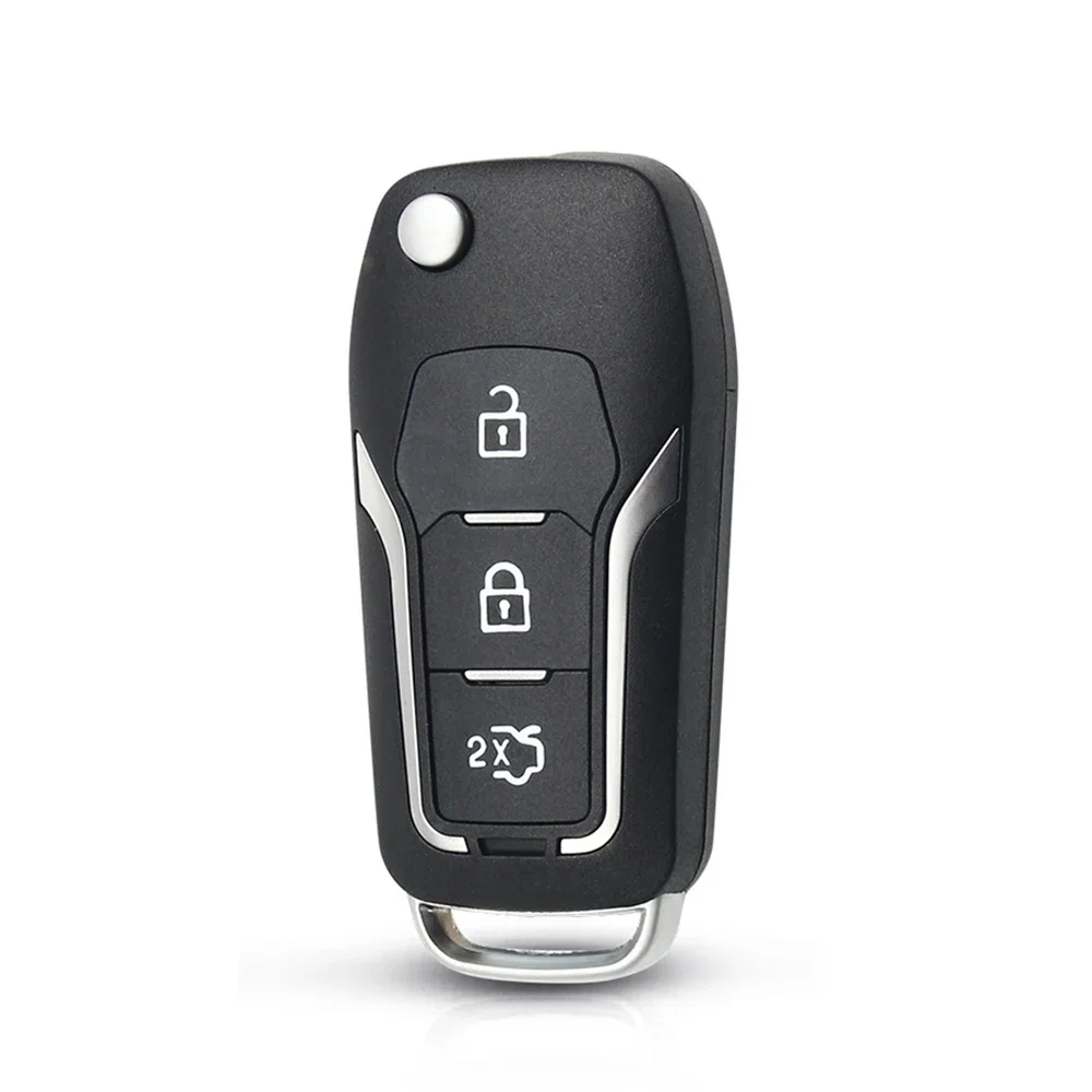 Enhanced Flip Folding Car Key Shell Case with 3 Buttons - Compatible with Select Ford Models