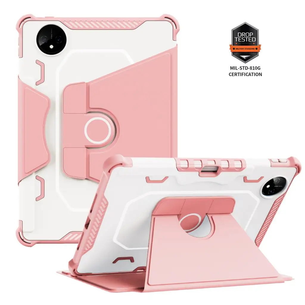 Capa de Couro à Prova de Choque Rotação de 360 Graus para Huawei Matepad 11 10.4 Pro 11 10.8 Honor v7 v6 Luxo
