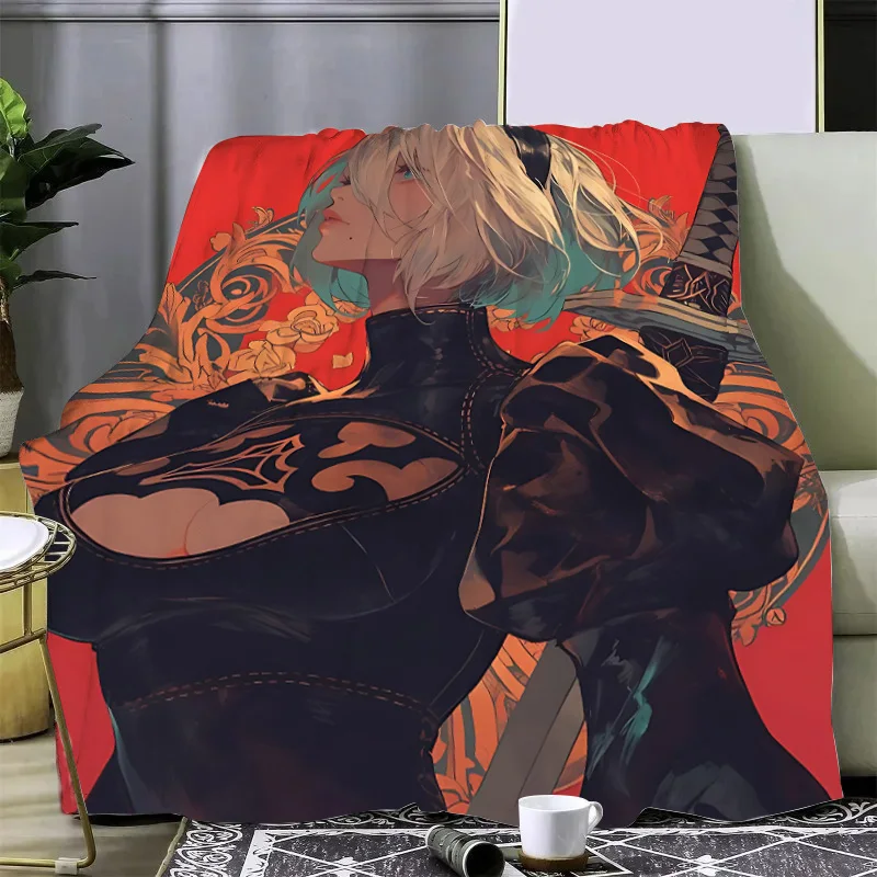 Game NieR Automata Printed Blanket Picnic Blankets Warm Blanket Soft and Comfortable Blanket Home Travel Birthday Gift 5