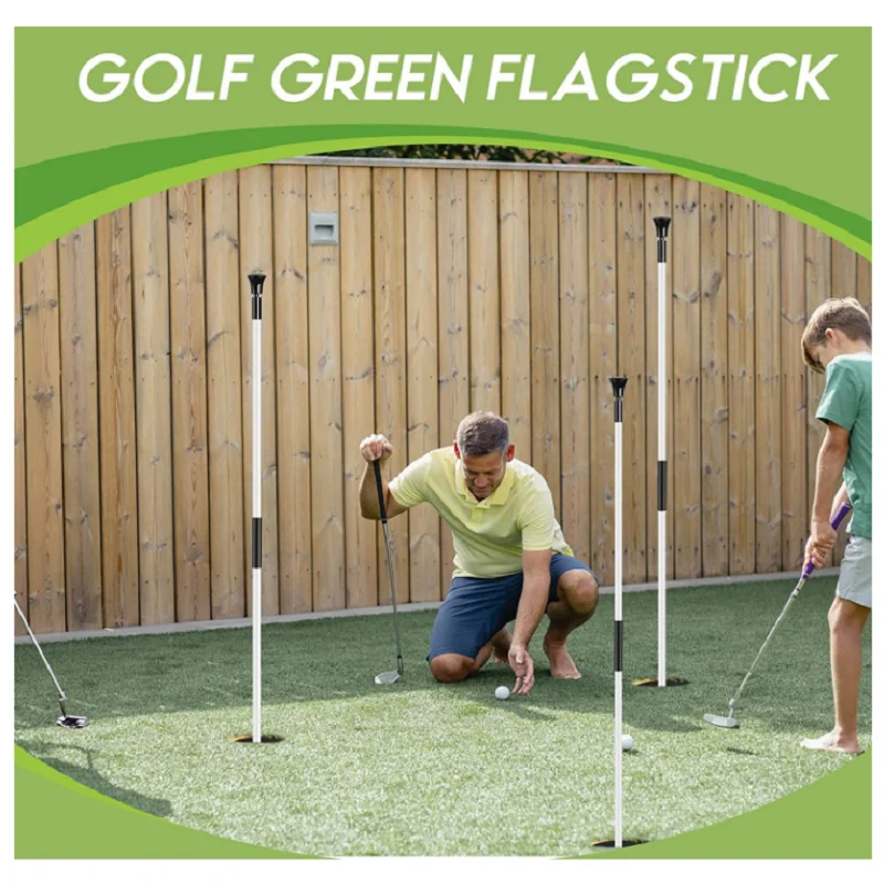 Set of 3 Golf Putting Green Flagstick Flag Stick for Yard Portable Fiberglass 2-Section Golf Pole Pin Flagpole Mini Golf Set 6