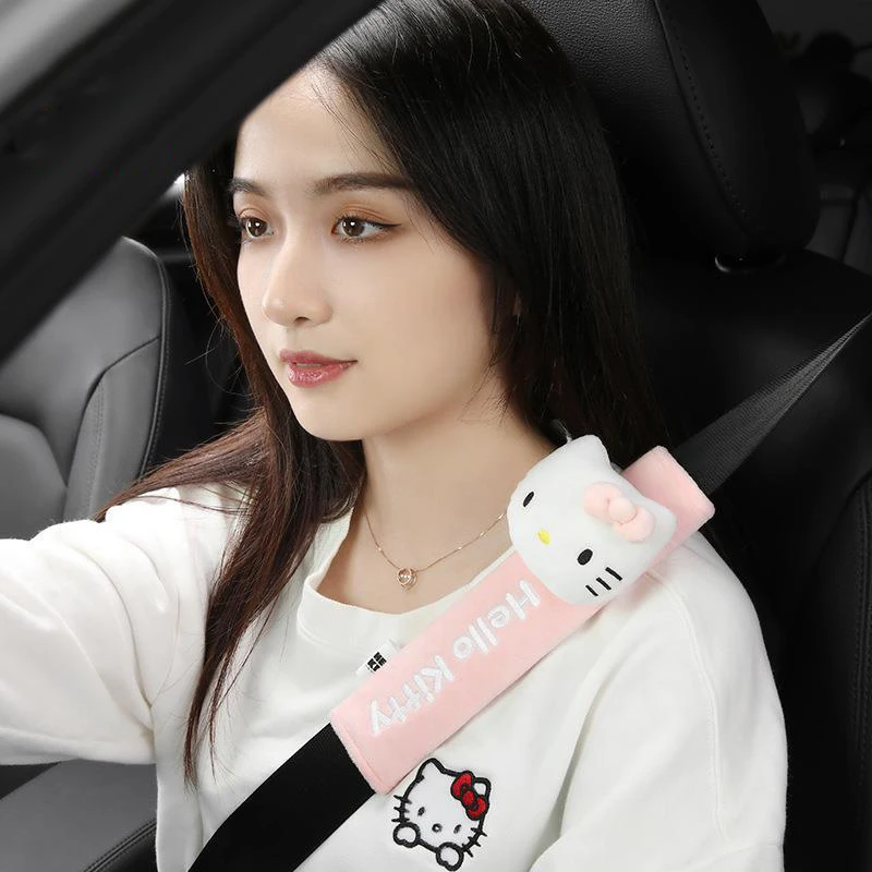 

Cartoon Sanrio Car Seat Belt Protector Hello Kittys Accessories Cute Kawaii Anime Shoulder Protector Fuse Cover Toys Girls Gift