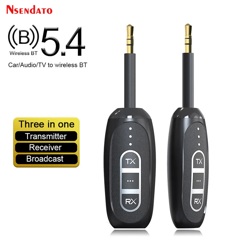 LE Audio Auracast Adapter Bluetooth-Compatible 5.4 Wireless Music Transmitter and Receiver Adapter For Broadcast TV Car Speaker