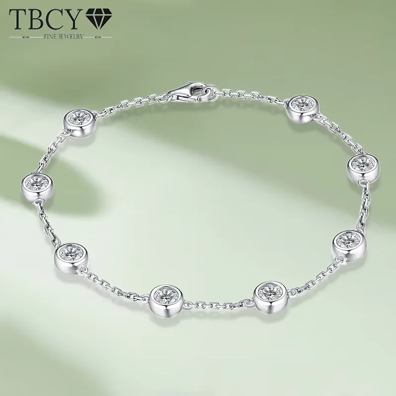 여성용 TBCYD 4MM 2.4cttw D 컬러 VVS1 라운드 버블 모이사나이트..
