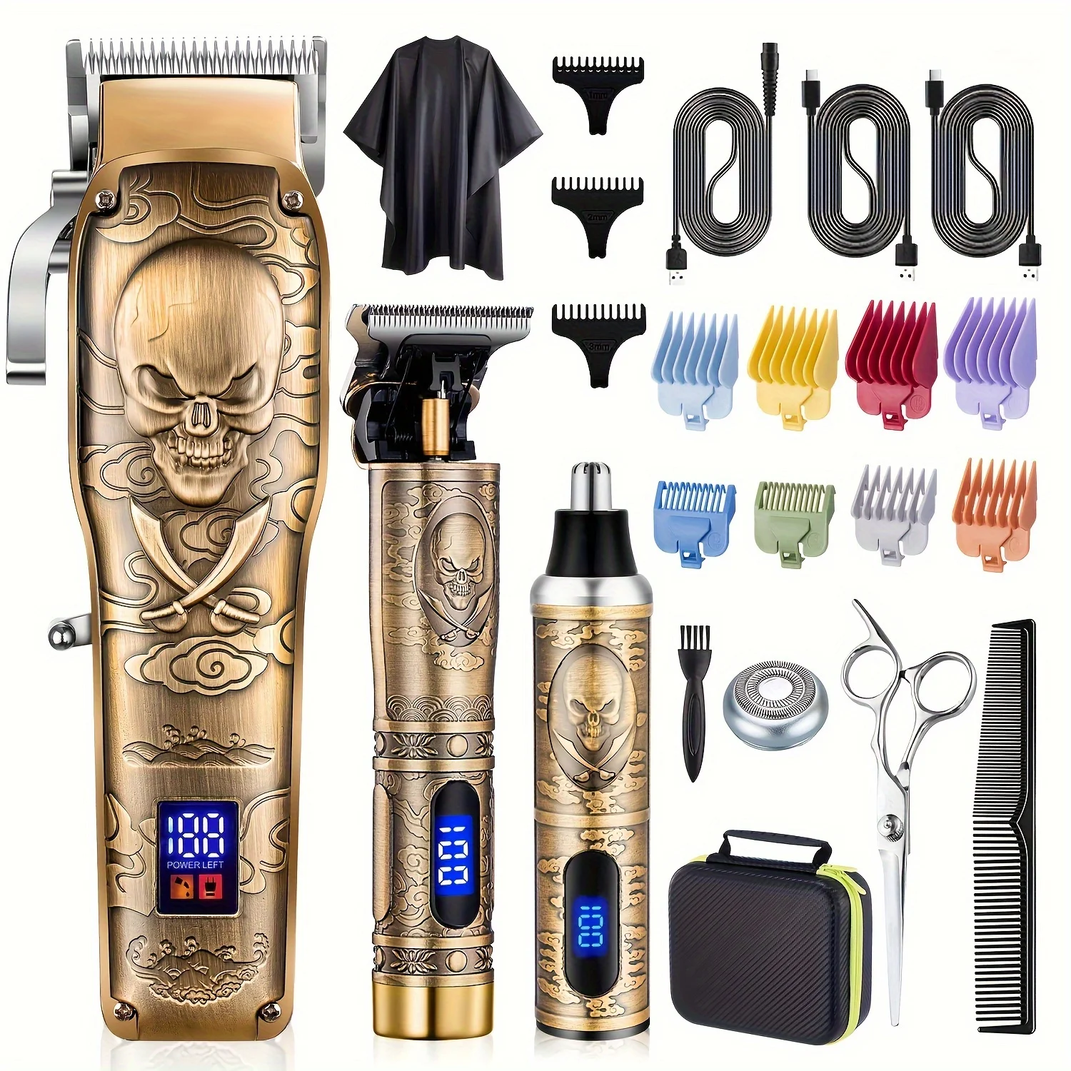 

Professional Hair Clipper for Men Zero Gapped Nose Hair Trimmer Set Barber Clippers for Haircut Cordless Beard Trimmer, Recharge