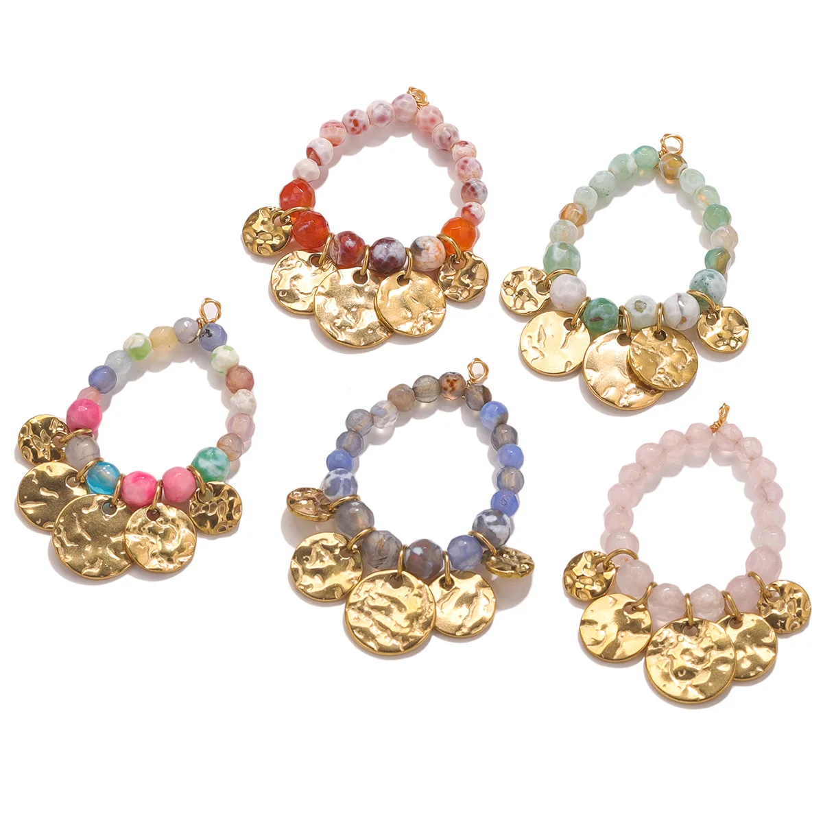 Hot Sale Stainless Steel Bohemian Hand-woven Drop Pendant DIY Earrings Jewelry 1