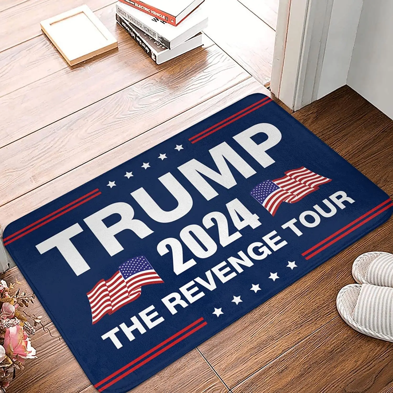 

Cave Man Bar Trump 2024 The Revenge Tour Mat Doormat Funny Welcome Door Mat Home Indoor Bath Kitchen Anti-Slip Carpet 40x60cm