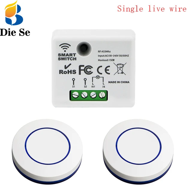 110V 220V Wireless Light Switch and 433MHz Round Panel