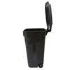 32 Gallon Heavy Duty Wheeled Plastic Garbage Can Attached Lid Black Transport Waste Indoor Outdoor Household Commercial Smooth 3