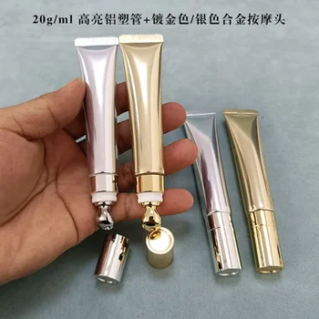 10ml/15ml /20ml Soft Hose &Tube With Metal Massage  Eye Cream Essence Tube Cosmetic Container Empty Bottle Lotion Tube - Thumbnail 2