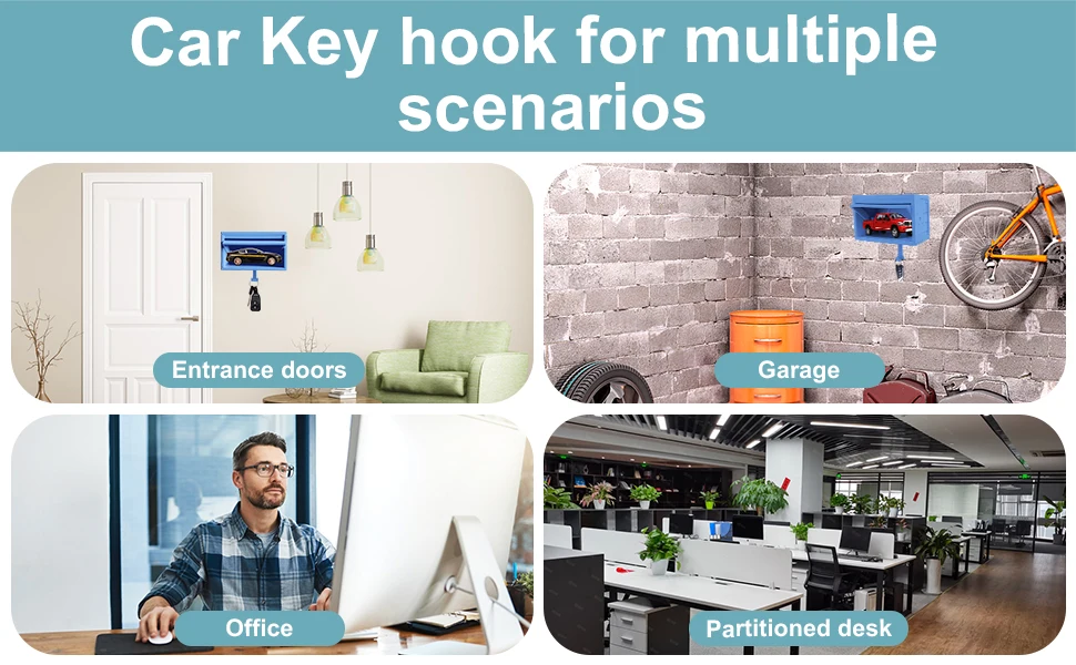 Key Holder for Wall Car Garage Key Holder with Opening Door Car Garage with Open