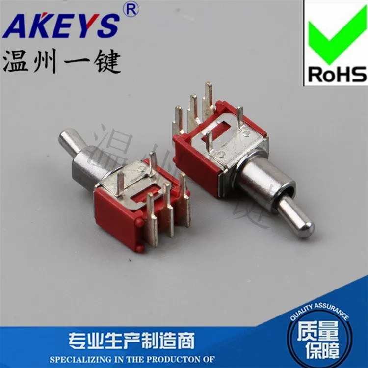 

SMTS-102-C3-N0 Rocker Arm Power Connector Buttons Toggle Switch 3-Leg 2-Gear Positive Bend