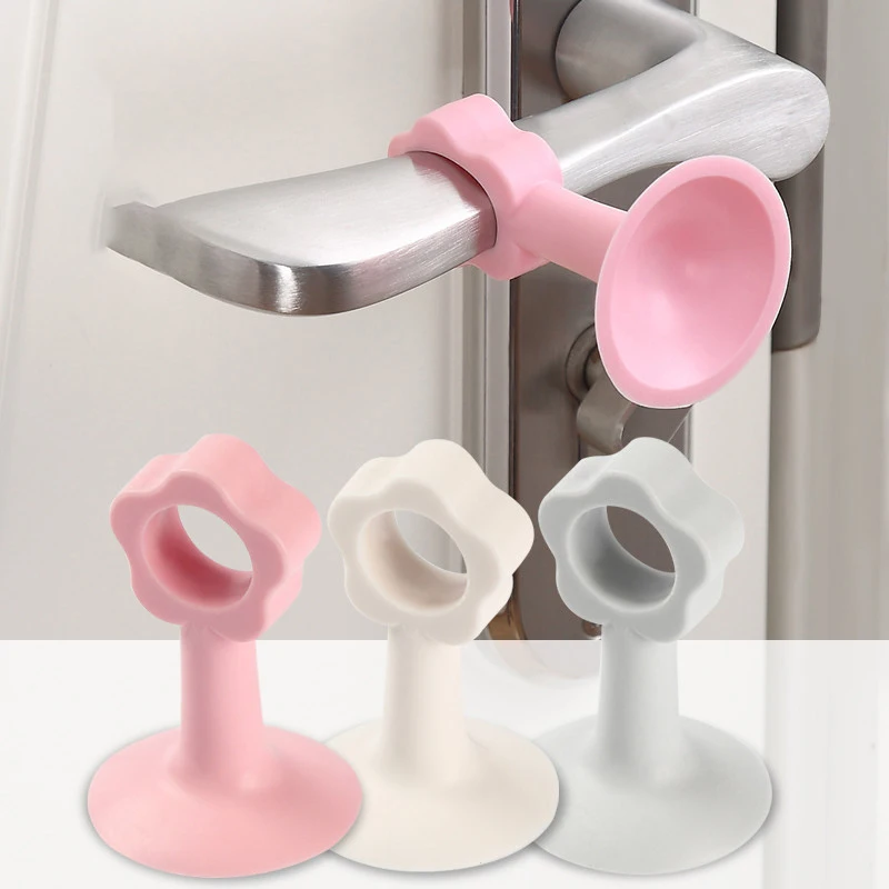 Silicone Anti-Collision Door Stopper Suction Cup Type Door Handle Cover Wall Protection Doorknob Bumper Silence Protection Pad