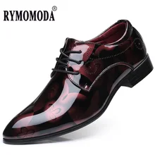 

Mens Derby Shoes Luxury Black Patent Leather Pointed Toe Formal Wedding Shoes Fashion Casual Loafers for Men Large Size 38-48