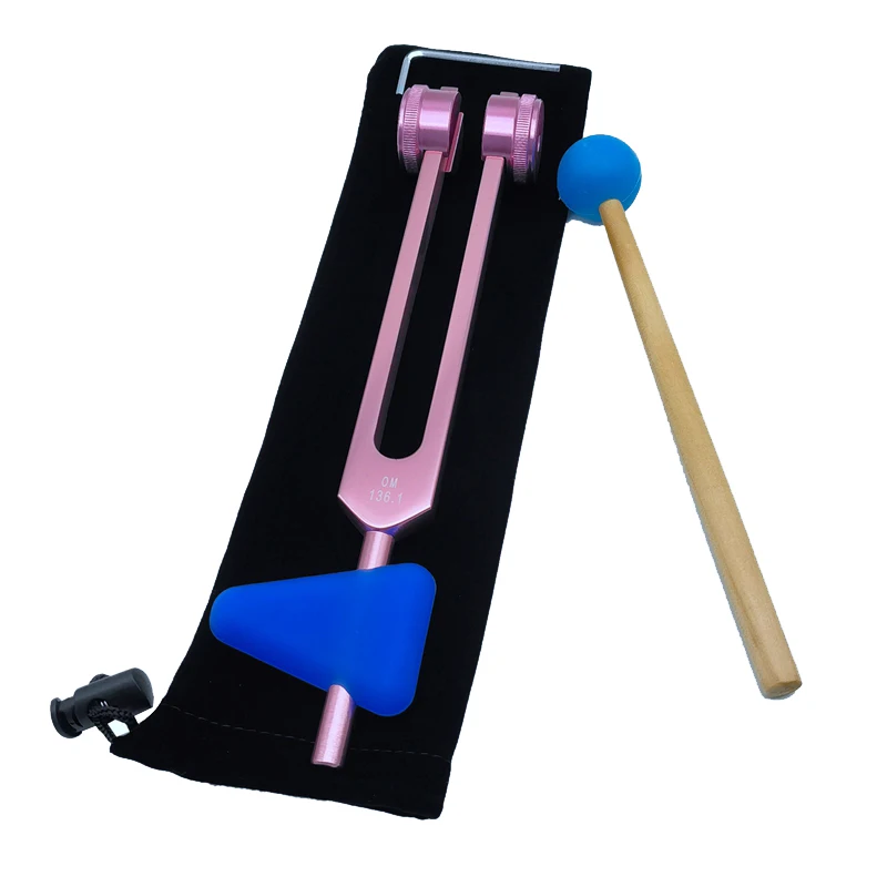 

136.1 OM136.1 Aluminum Alloy Tuning Fork With Hammers For Healing Chakra, Sound Therapy, Reliever Stress