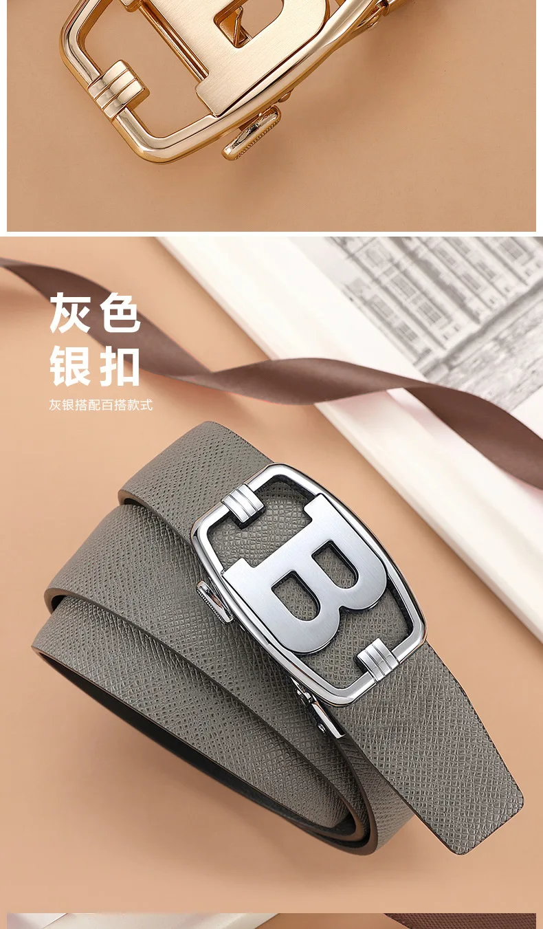 High QualityGenuine leather Belt Men Luxury Brand Designer fashion Belts for Men Strap Male Metal Automatic Buckle military web belt