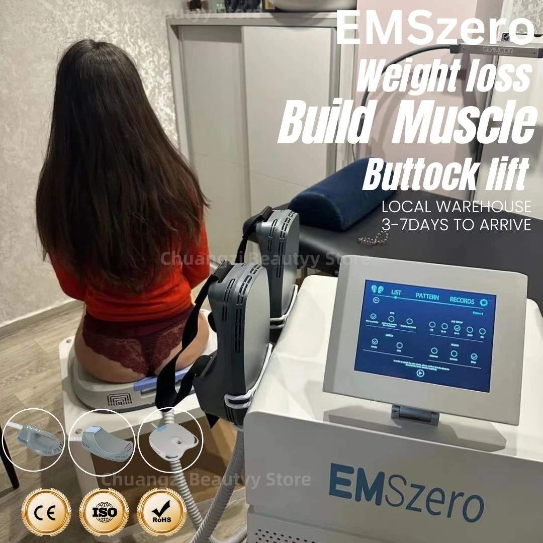 

EMSzero 6500W Hi-emt+RF EMS Muscle Body Sculpting Machine with 4 Handles RF Pelvic Stimulation Pads Optional salon