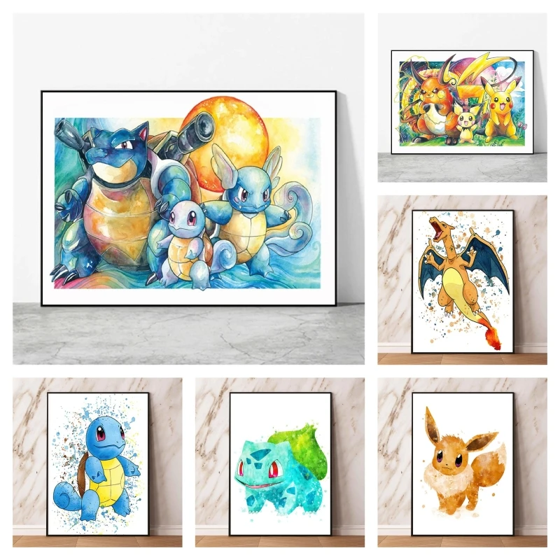 

Canvas Posters Pokemon Charizard Modern Living Room Classic Picture Print Wall Comics Pictures Cuadros Best Gift Gifts