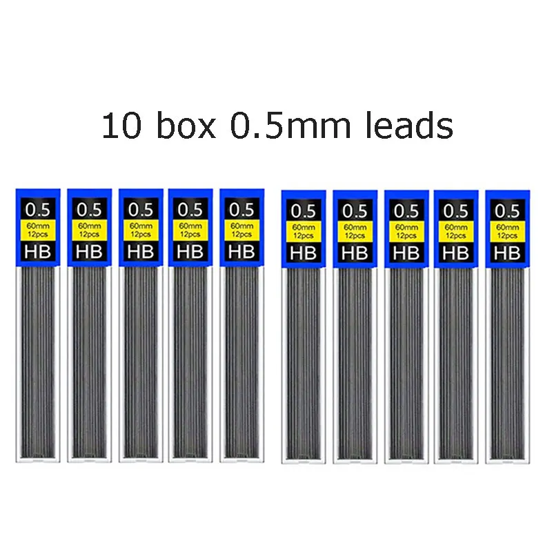 10 Pcs/Set 0.3/0.5/0.7/0.9/1.3/2.0mm HB Leads Refill for Mechanical  Pencil Replacement Refill Leads  Supplies Stationery 6