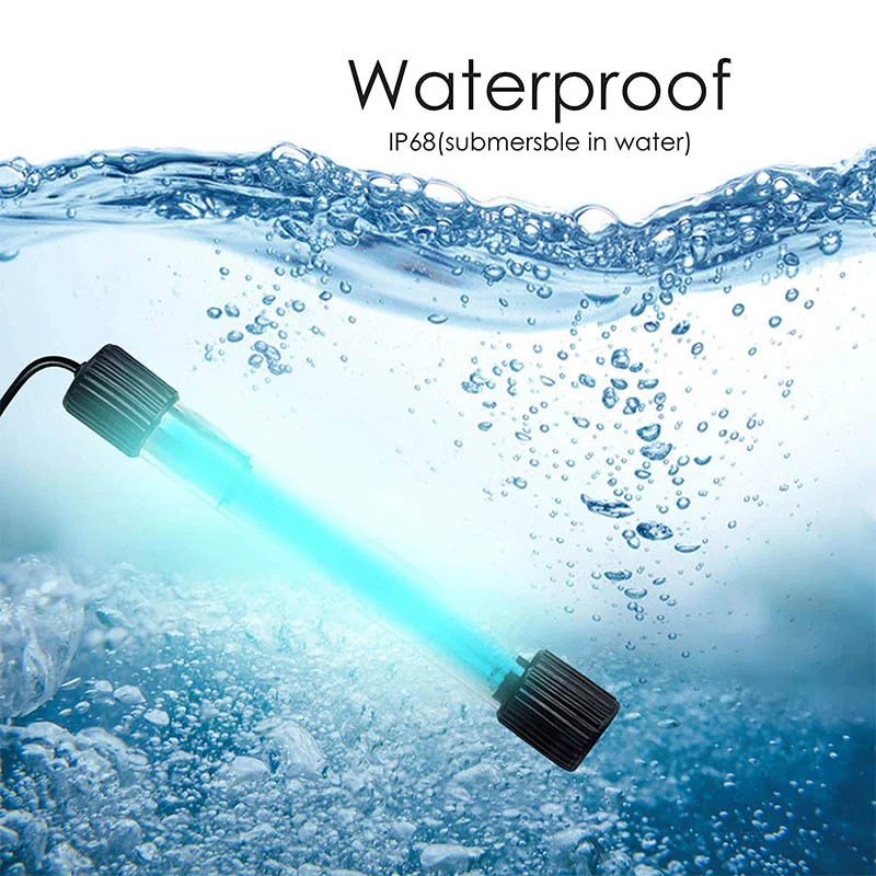 Lámpara De Limpieza UVC Para Acuario - Sumergible, Con Temporizador, Enchufe UE 220V, Elimina Microorganismos