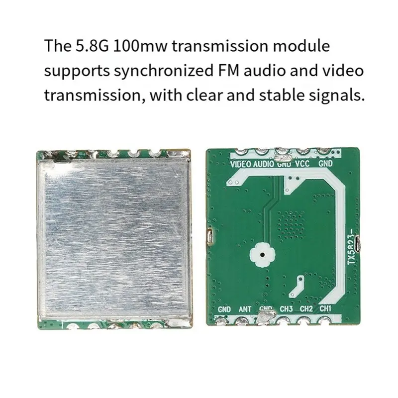 XB-TX5823 5.8G FM 오디오/비디오 송신기 모듈 100Mw 이미지 전송 8채널 SPI 모드